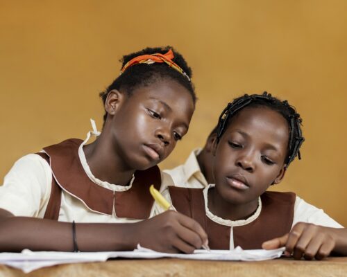 group-african-kids-learning-together